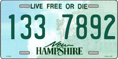 NH license plate 1337892