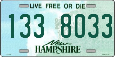 NH license plate 1338033