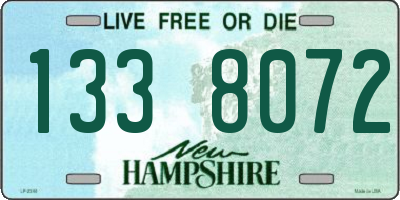 NH license plate 1338072