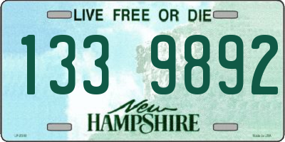 NH license plate 1339892
