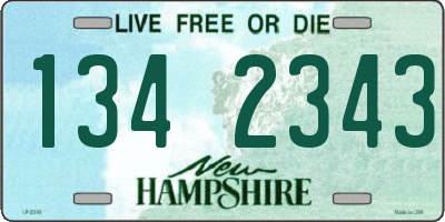 NH license plate 1342343