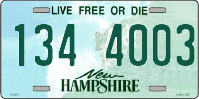 NH license plate 1344003