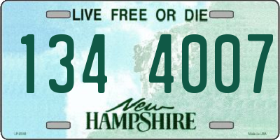 NH license plate 1344007