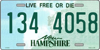NH license plate 1344058