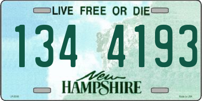 NH license plate 1344193
