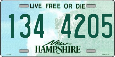 NH license plate 1344205