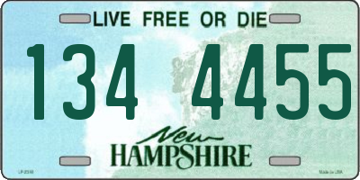 NH license plate 1344455