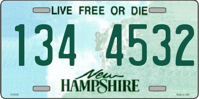 NH license plate 1344532
