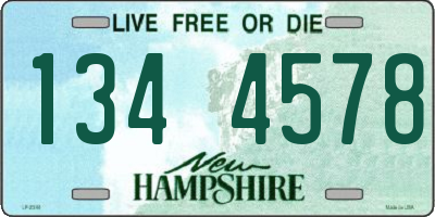 NH license plate 1344578