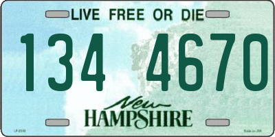 NH license plate 1344670