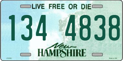 NH license plate 1344838
