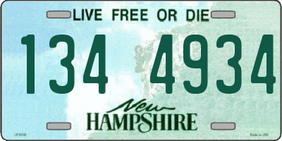 NH license plate 1344934