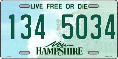 NH license plate 1345034