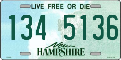 NH license plate 1345136