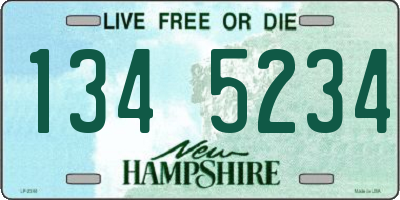 NH license plate 1345234