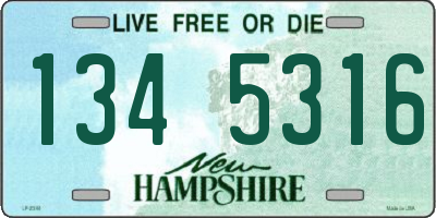 NH license plate 1345316