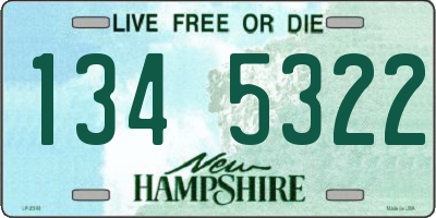 NH license plate 1345322