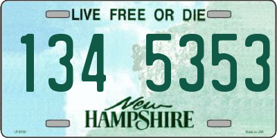 NH license plate 1345353