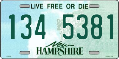 NH license plate 1345381