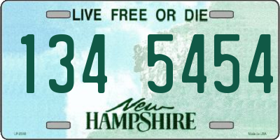 NH license plate 1345454