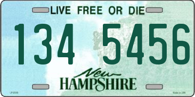 NH license plate 1345456