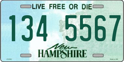 NH license plate 1345567