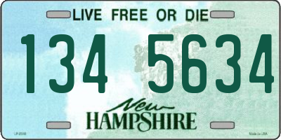 NH license plate 1345634