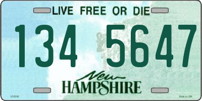 NH license plate 1345647