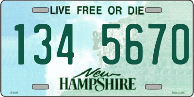NH license plate 1345670