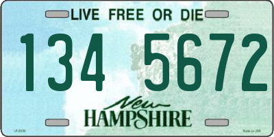 NH license plate 1345672