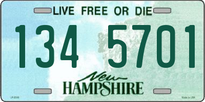 NH license plate 1345701