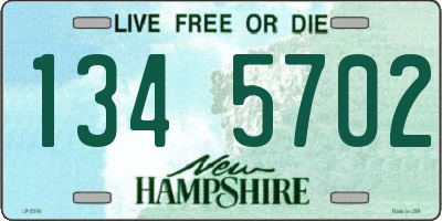 NH license plate 1345702