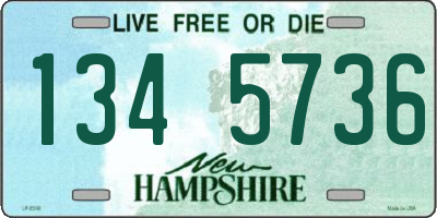 NH license plate 1345736