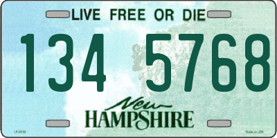 NH license plate 1345768