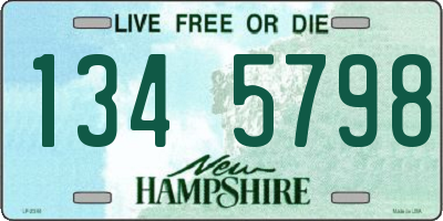 NH license plate 1345798