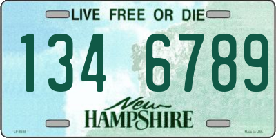 NH license plate 1346789