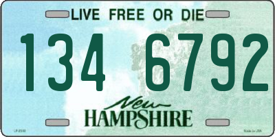 NH license plate 1346792