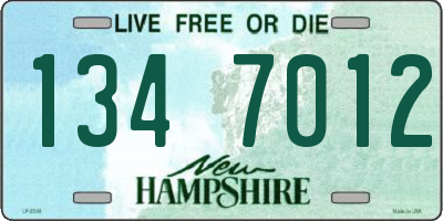 NH license plate 1347012