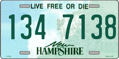 NH license plate 1347138
