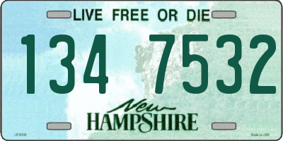 NH license plate 1347532