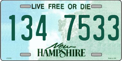 NH license plate 1347533