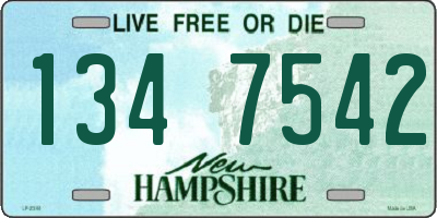 NH license plate 1347542