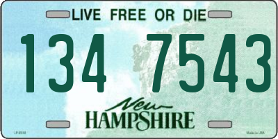 NH license plate 1347543