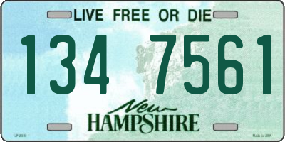 NH license plate 1347561