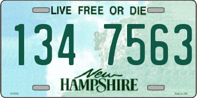 NH license plate 1347563