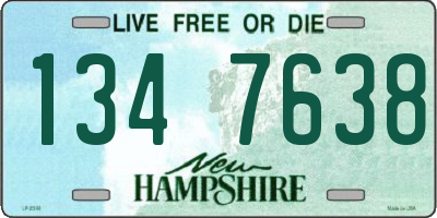 NH license plate 1347638