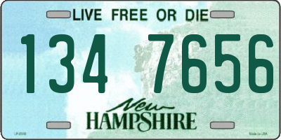 NH license plate 1347656