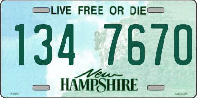 NH license plate 1347670