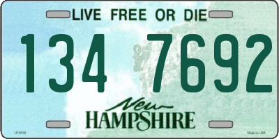 NH license plate 1347692