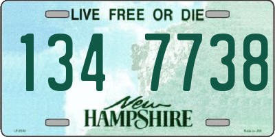 NH license plate 1347738